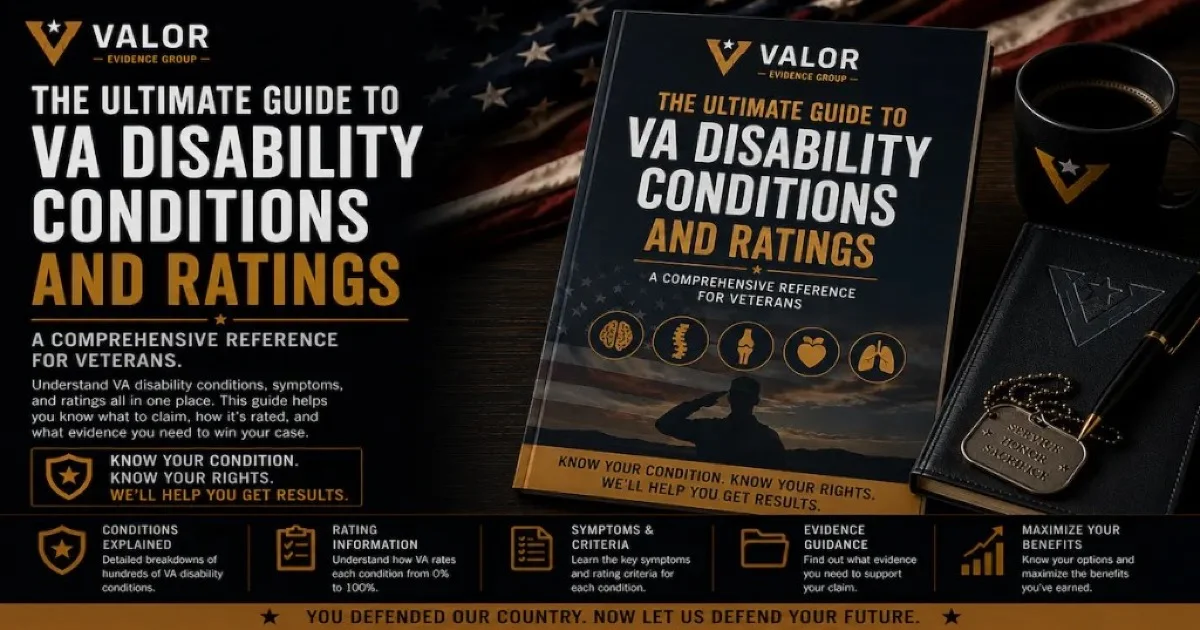 Va Graphics Guide VA Disability Conditions Guide Index | Valor Evidence Group